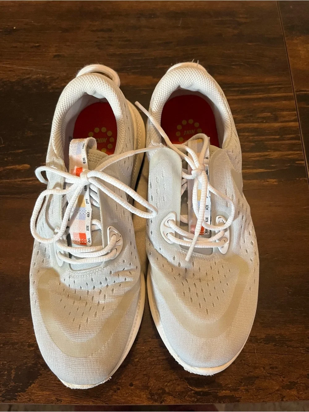 Nike Women's White Sneakers with Beige Accents